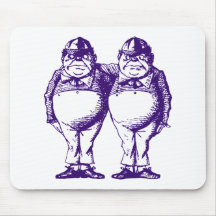Tweedle Dee and Tweedle Dum Inked Purple Mouse Mats