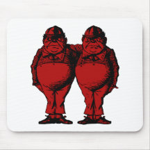 Tweedle Dee and Tweedle Dum Inked Red Fill Mousepad