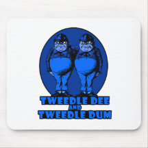 Tweedle Dee and Tweedle Dum Logo Blue Mousemats