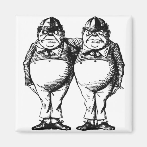 Tweedle Dee and Tweedle Dum Refrigerator Magnets