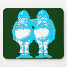 Tweedle Dee & Tweedle Dum in Blue Mouse Pad
