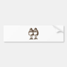 Tweedle Dee & Tweedle Dum Sepia Bumper Sticker