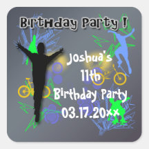 Tween Boy's Birthday Favour stickers