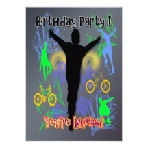 Tween Boy's Birthday Party Invitations