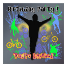 Tween Boy's Birthday Party Invitations
