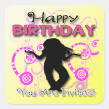 Tween Girl's Birthday Invitation envelope seal Stickers