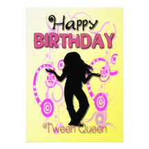 Tween Girl's Birthday Party Invitations