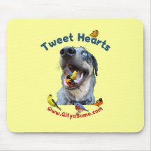 Tweet Hearts Bird Dog Mouse Pads