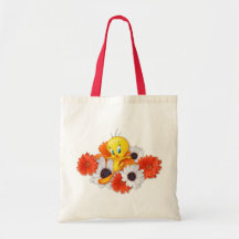 Tweety With Daisies Tote Bags
