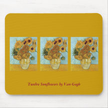 Twelve Sunflowers by Van Gogh Mouse Pad