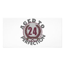Twenty Four and aged to Perfection Birthday Photo Card Template