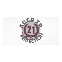 Twenty One and aged to Perfection Birthday Photo Card Template