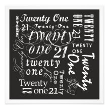 Twenty-One Personalised Invitation