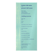 Twilight Aqua Wedding Program Custom Invite
