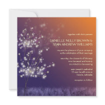 Twilight Dandelion Whimsical Floral Formal Wedding Custom Announcements