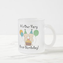 Twin Babies 1st Birthday Tshirts and Gifts Coffee Mugs