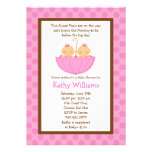Twin Baby Girl Shower Invitation