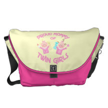 Twin Baby Girl's Mom Diaper Messenger Bag