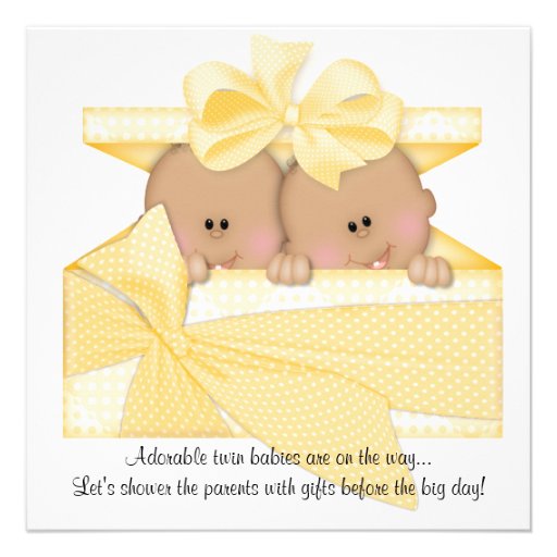 TWIN Baby Shower Invitation African American