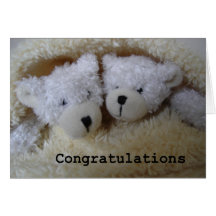 twin bears congratulations greeting cards