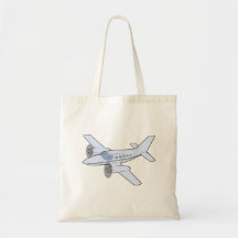 Twin-Engine Airplane Tote Bags
