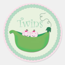 Twin Girl Cupcake Toppers & Stickers