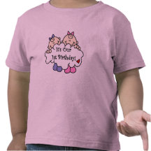 Twin Girls 1st  Birthday Tshirts and Gifts