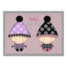 Twin Girls Baby Shower Invitations