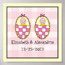 Twin Girls Keepsake Gift Print