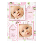 Twin Girls Pink Polka Dot Photo Announcement