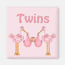 Twin Girls Refrigerator Magnet
