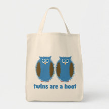 Twin Owls Blue Bag