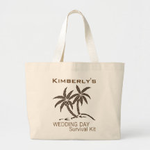 Twin Palm Trees Wedding Day Survival Kit Bag