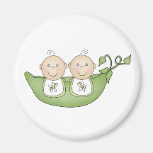 Twin Peas in a Pod Refrigerator Magnets