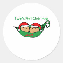 TWIN POD Christmas 2009 Round Sticker