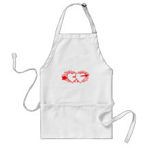 Twin Red Cupid's Hearts Apron