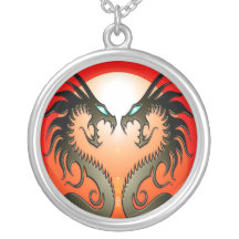 Twin Tribal Dragons Custom Necklace