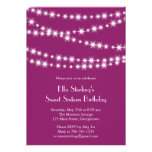 Twinkle Lights Birthday Invitation (magenta)