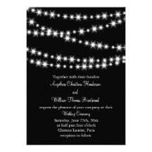 Twinkle Lights Wedding Invitation (black)