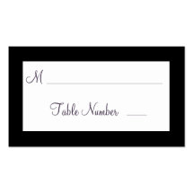 Twinkle Lights Wedding Place Cards (black) Business Card