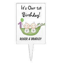 Twins 1st Birthday Cake Topper