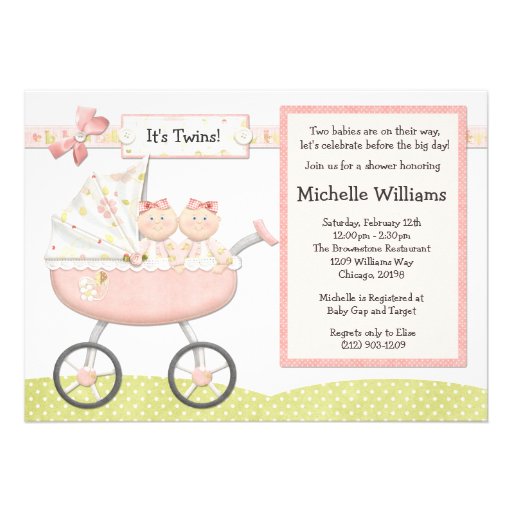 to a twins baby shower with this adorable pink stroller baby shower ...