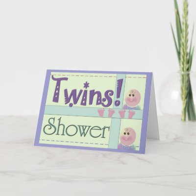 Twin Baby Shower Invites on Twins Baby Shower Invitation Card   Zazzle Com Au