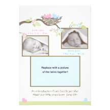 Twins Birth Announcement - Baby Boy & Girl