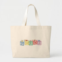 Twins Blocks Graphic Canvas Bags