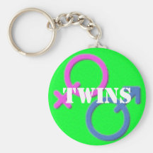 Twins boy girl Gender Symbols keychain