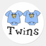 Twins Cute Bodysuit 2 boys Round Sticker
