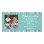 Twins First Birthday Party Invitation Personalised Photo Card