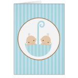 Twins in Umbrella Greeting Card
