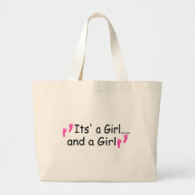 Twins Its A Girl and A Girl Tote Bags